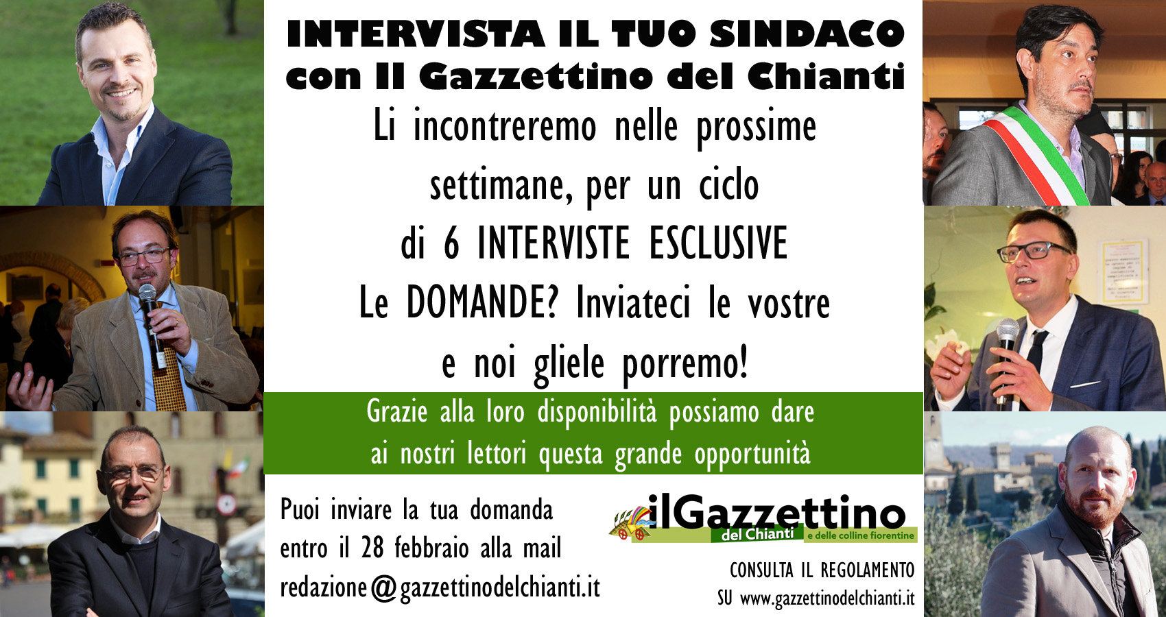 Intervista il tuo sindaco con Il Gazzettino del Chianti: le tue domande