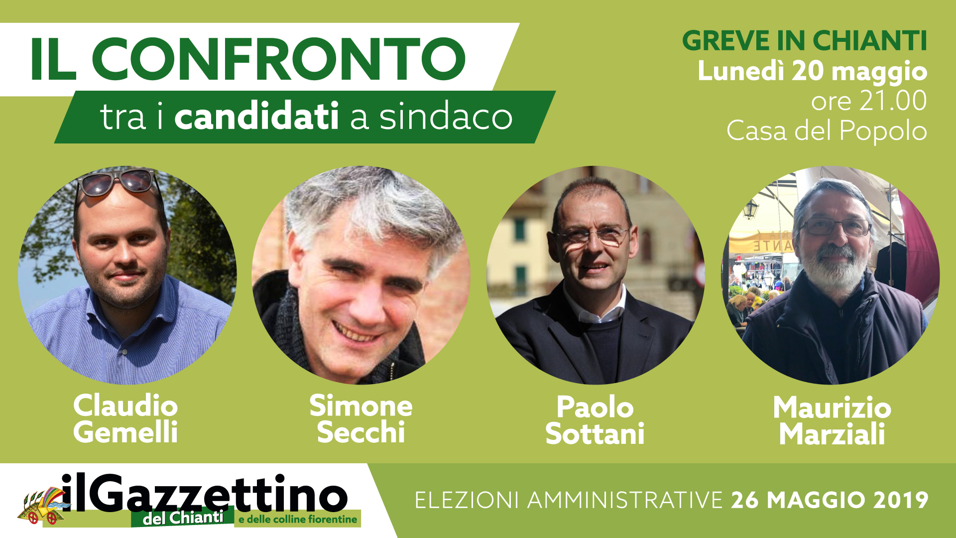 Verso il voto: stasera alla casa del popolo il confronto fra i 4