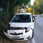 L’auto coinvolta nello scontro in località La Casina